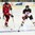 PREROV, CZECH REPUBLIC - JANUARY 10: Switzerland's Sydney Berta #5 attempts to make a pass while Japan's Mahiro Yamamoto #4 defends during preliminary round action at the 2017 IIHF Ice Hockey U18 Women's World Championship. (Photo by Steve Kingsman/HHOF-IIHF Images)

